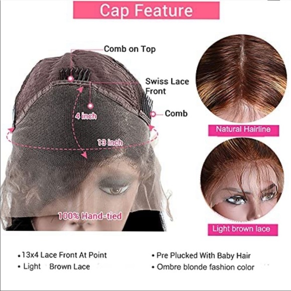 18" Highlight Straight Wig 13x4 Lace Frontal (not a bang wig) - Unice Hair - Picture 2 of 5